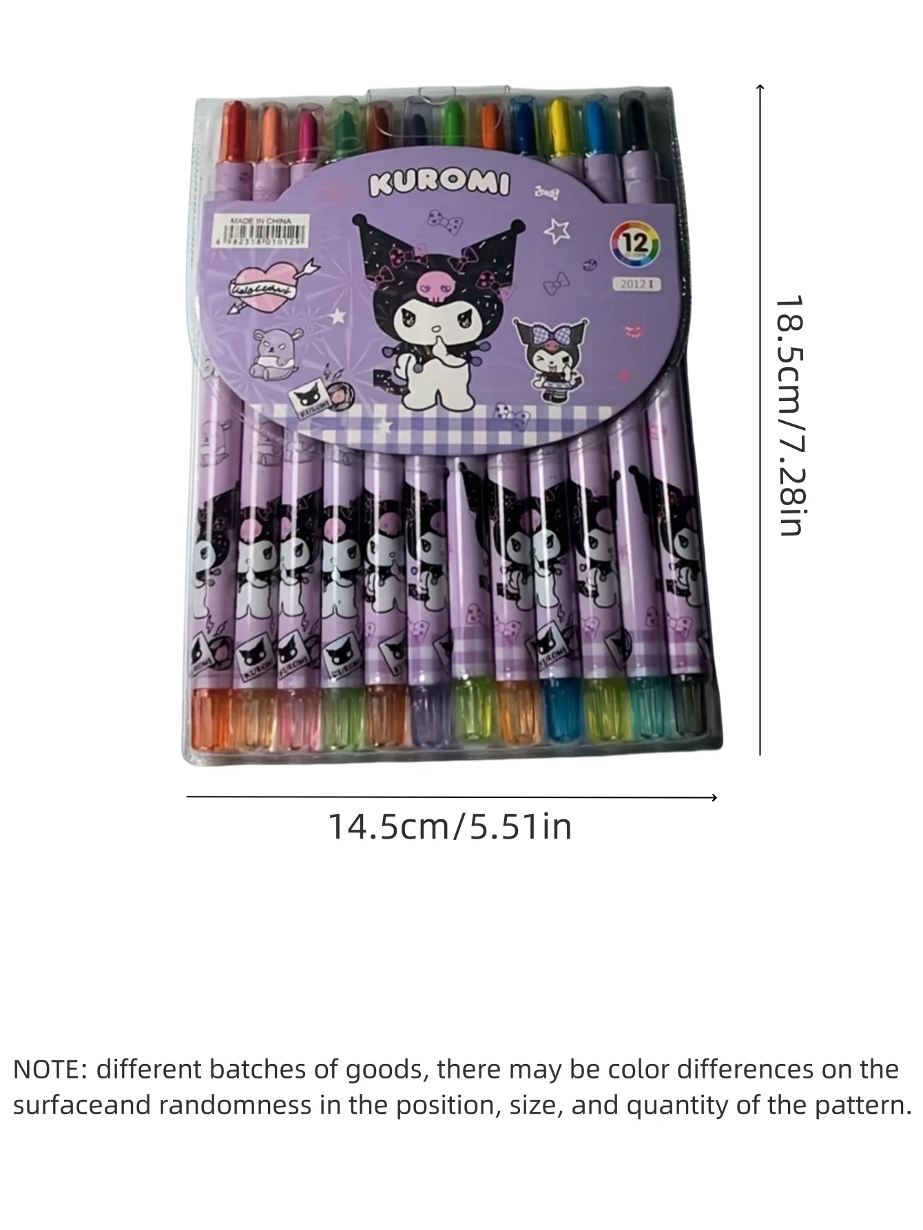 12pcs HelloKitty Rotating Crayons 12 Colors Drawing Pens Paint Stick Stationery Set Oil Paint Stick Long Crayon Set