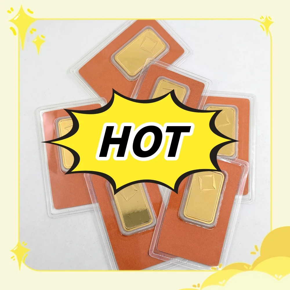 

New VS 1oz/5g/20g Copper Bar Gold Plated Bullion Ingot Non-Magnetic With Different Serial Number Sealed Packing Craft