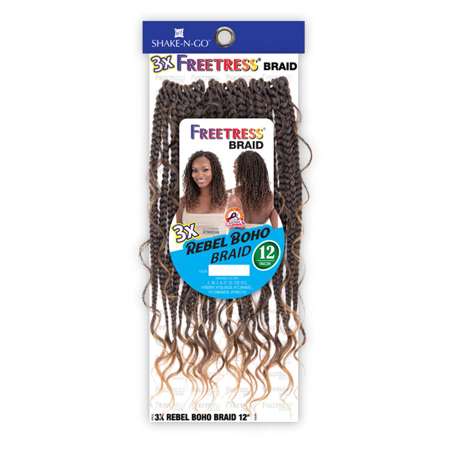 

Синтетические вязаные крючком косы FreeTress 3X Rebel Boho Braid 12 дюймов