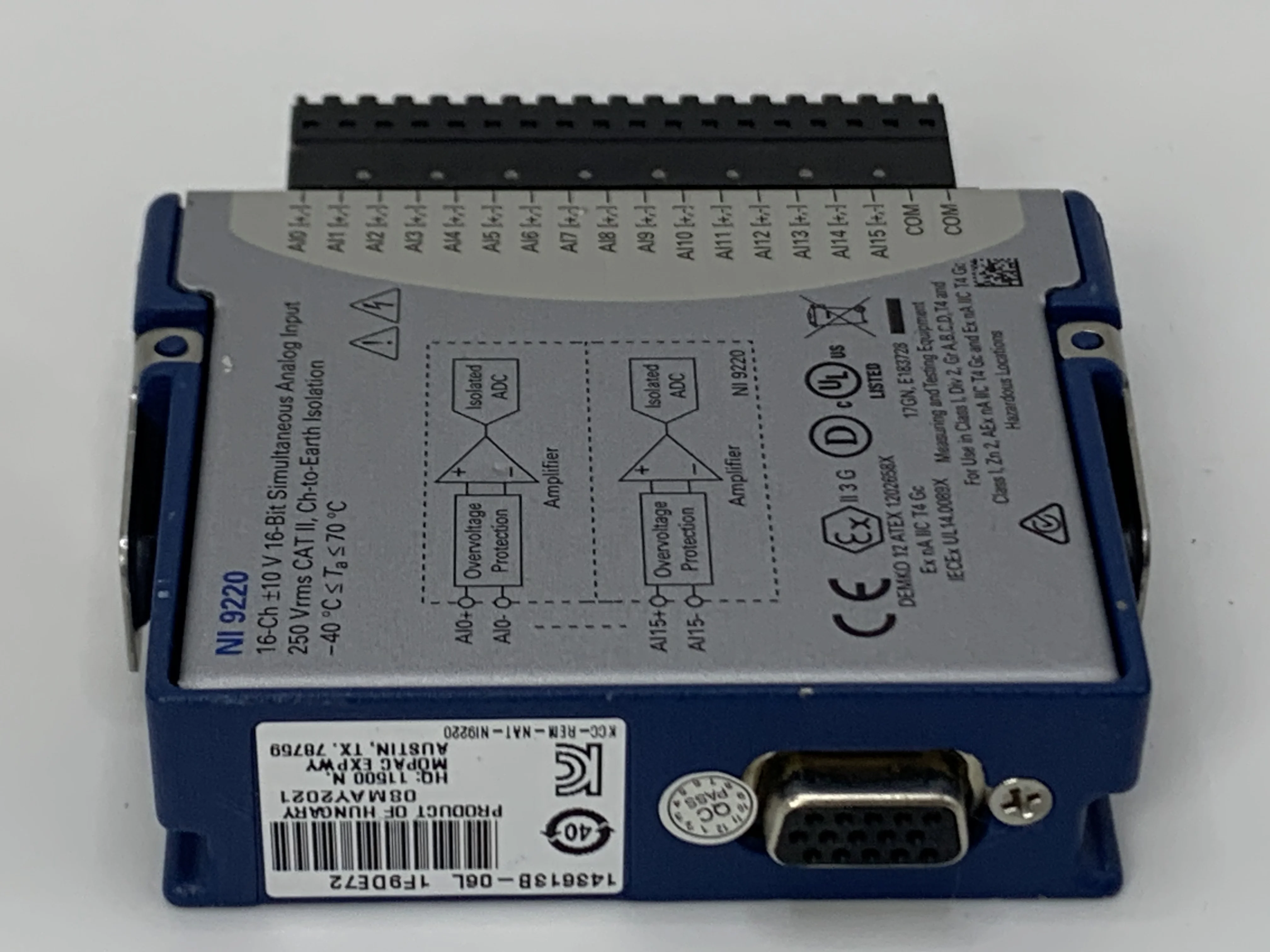 National Instruments C-Series NI 9220 DSUB Voltage Input Module 16-Bit
