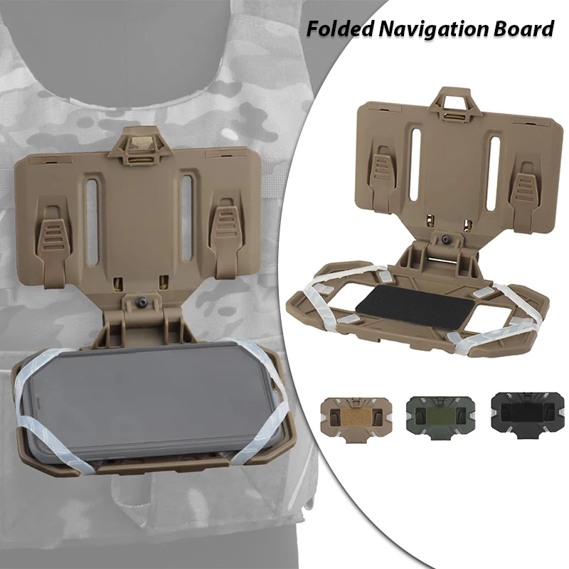 Soporte para teléfono con chaleco táctico, placa plegable para teléfono móvil, soporte Molle para pantalla de 4,7 "-6,7"