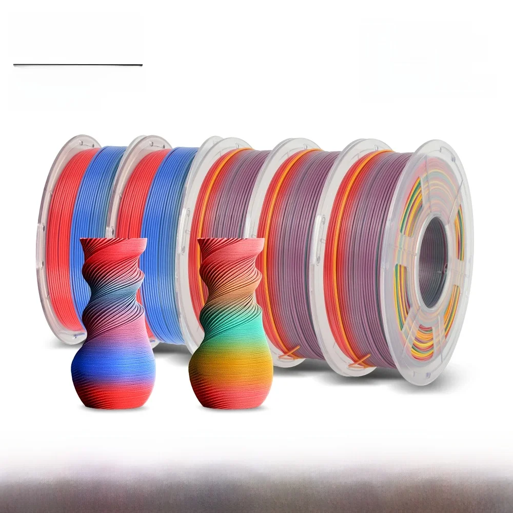 JAYO PLA Regenboog/ZIJDE Regenboog 3D-filament 5,5 kg PLA + 1,75 mm Netjes wond Goede taaiheid Kleurrijk voor FDM 3D-printmaterialen - afbeelding 2