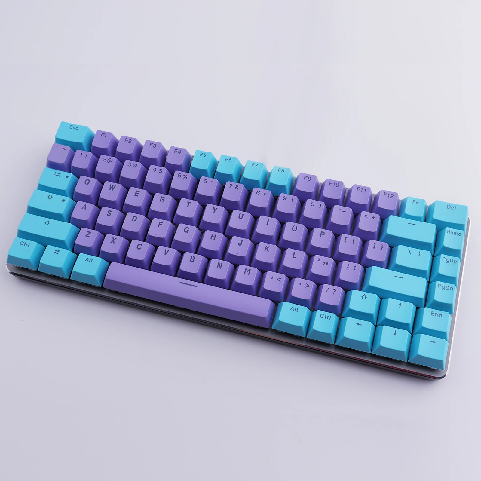 RK 64 68 82 84 teclas PBT Material, OEM altura Teclado mecánico Keycap doble retroiluminado Impresión de palabras transparente