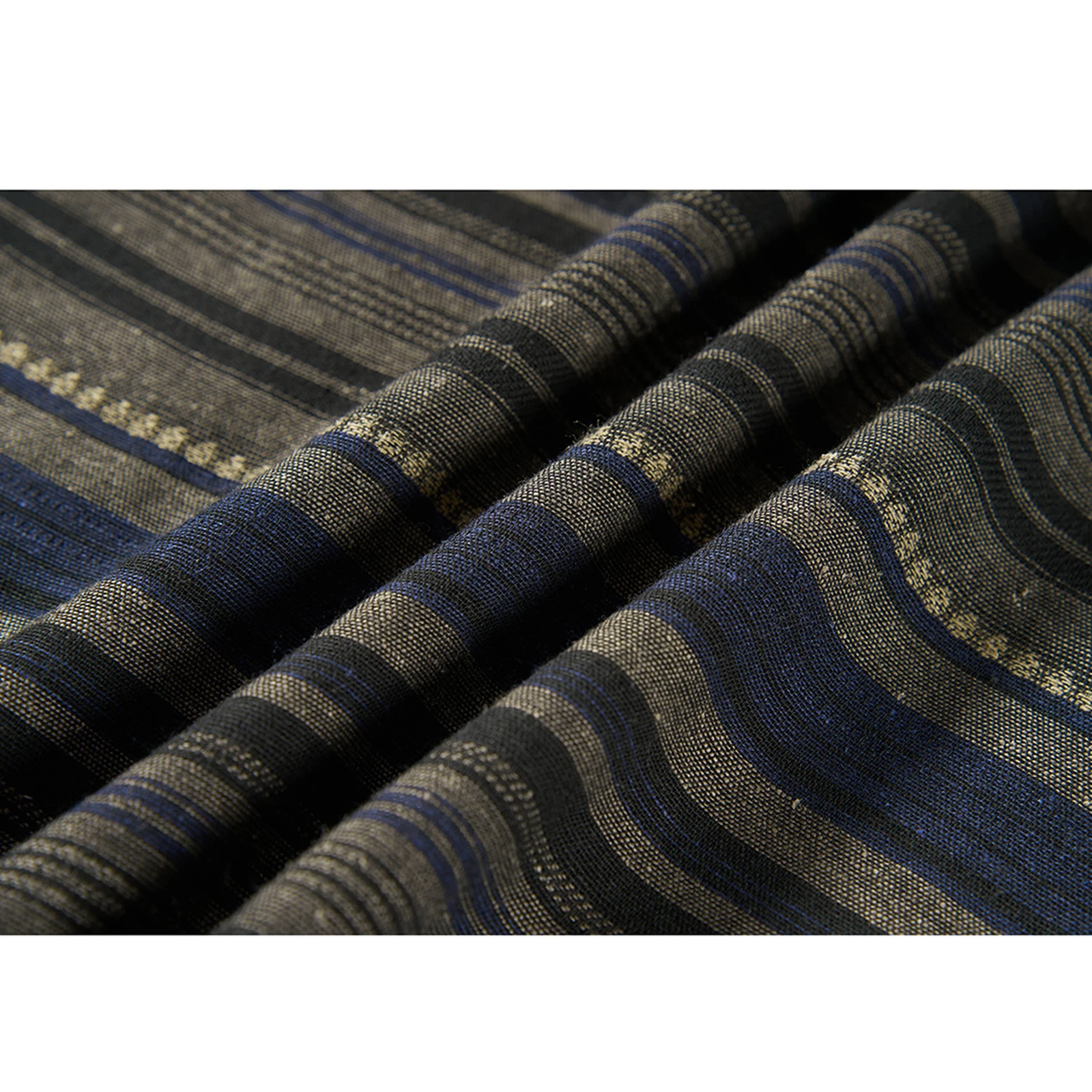 Men's Vintage Wide Leg Pants Loose Fit Striped Trousers Unisex Casual Elastic Waist Cotton Linen Cropped Pants Retro Streetwear