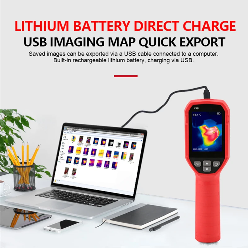 UNI-T Thermal Camera UTi712S Cost-Effective IP54/2m Drop Proof, 8H Battery, Laser, Temp Comp, Multi-Lang, for HVAC/Auto/Electric