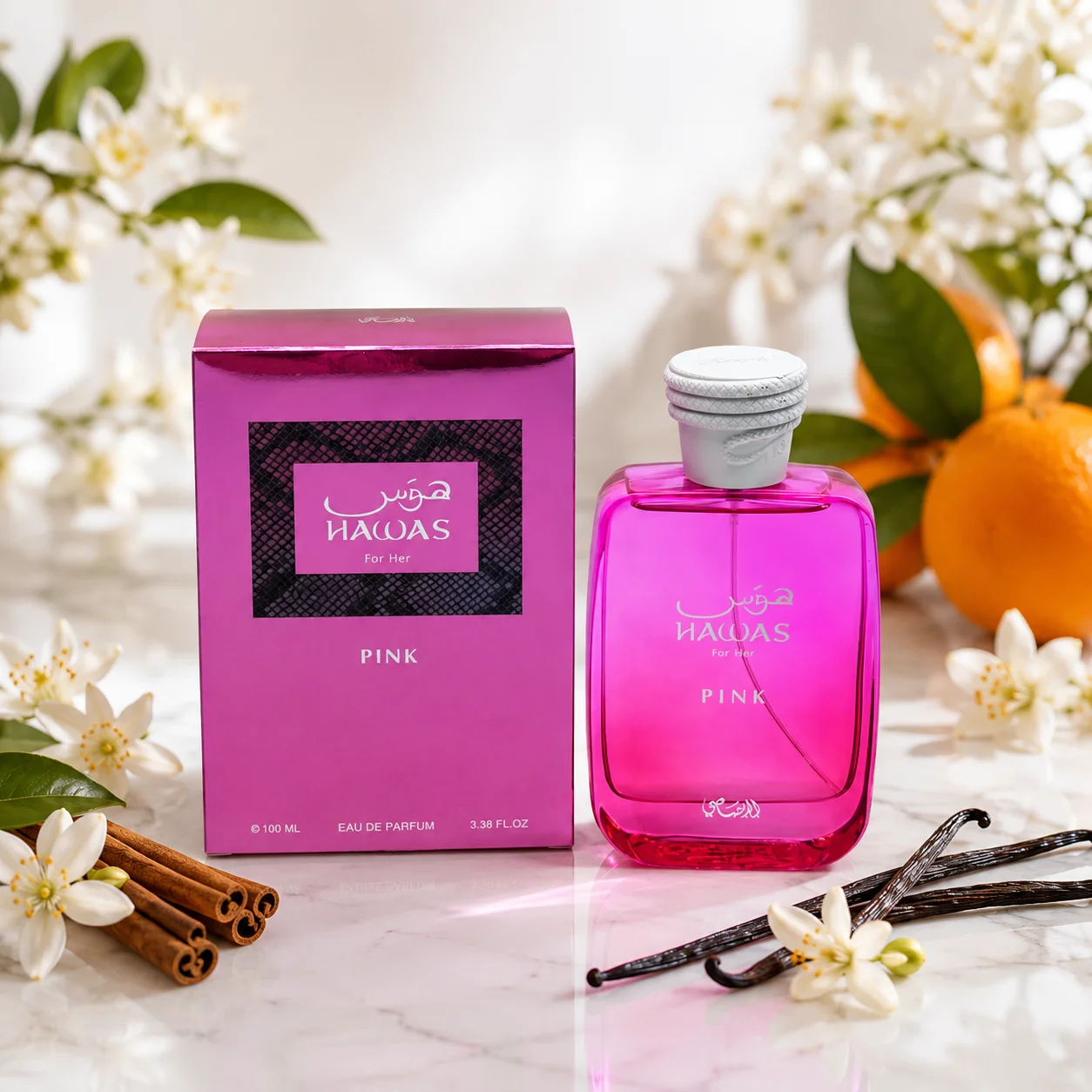 

Rasasi Hawas Eclat And Pink Women EDP 100ml Oriental Floral Fruity Sweet Long Lasting Feminine Perfume Luxury Gift