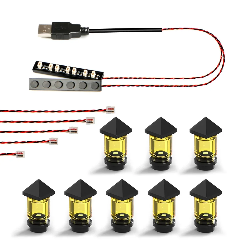 14 STKS Bouwstenen Gazon Verlichting Sfeer Moc Straatlantaarn Landschap Verlichting Tuinen Parken Stad LED Baksteen Speelgoed - afbeelding 2