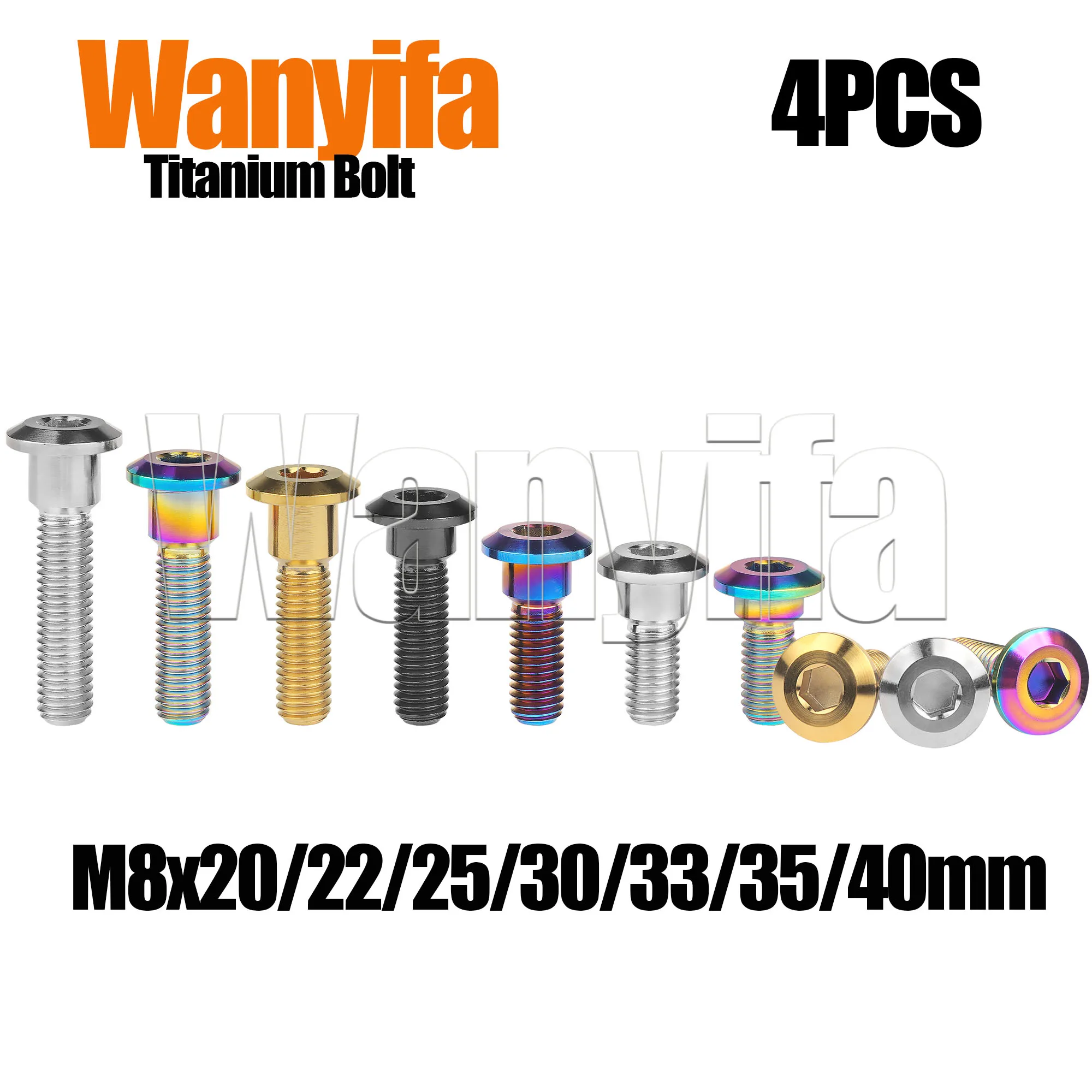 

Wanyifa Titanium Bolt M8x20/22/25/30/33/35/40mm Motorcycle Disc Brake Bolt Hex Head Screw for Honda Kawasaki Suzuki Yamaha