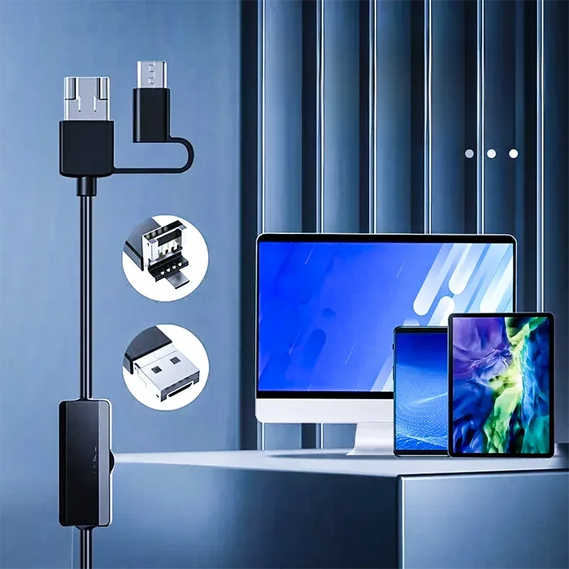 3.9/5.5/7.0/8mm 1080P 3IN1 simple double objectif outil d'inspection endoscopique caméra tuyauterie Endoscope pour Android Mobile Smartphone voiture