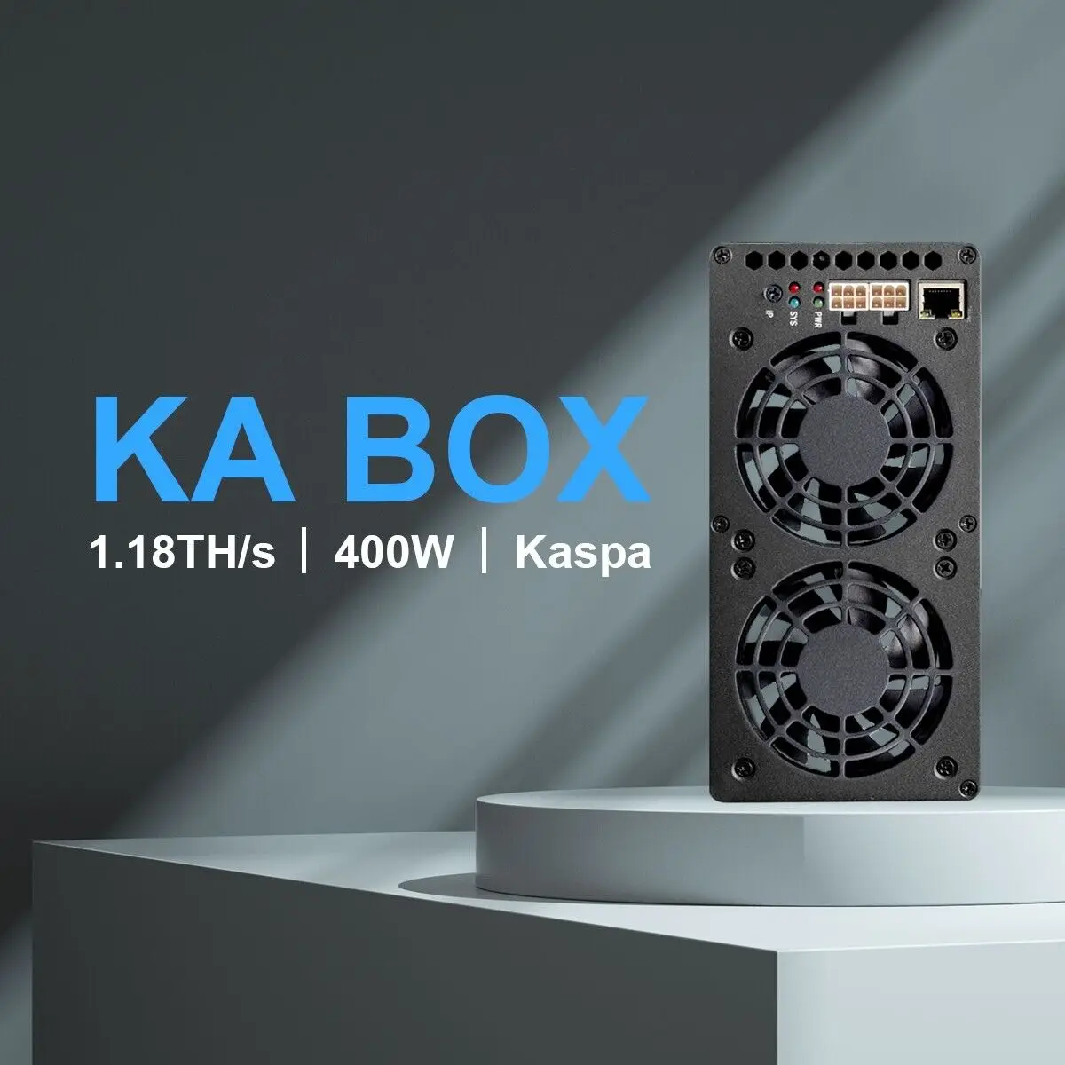 

Goldshell KA Box Kaspa Miner с 1.18/s hashrate Всего 400 Вт, купите 2, получите 1 бесплатно