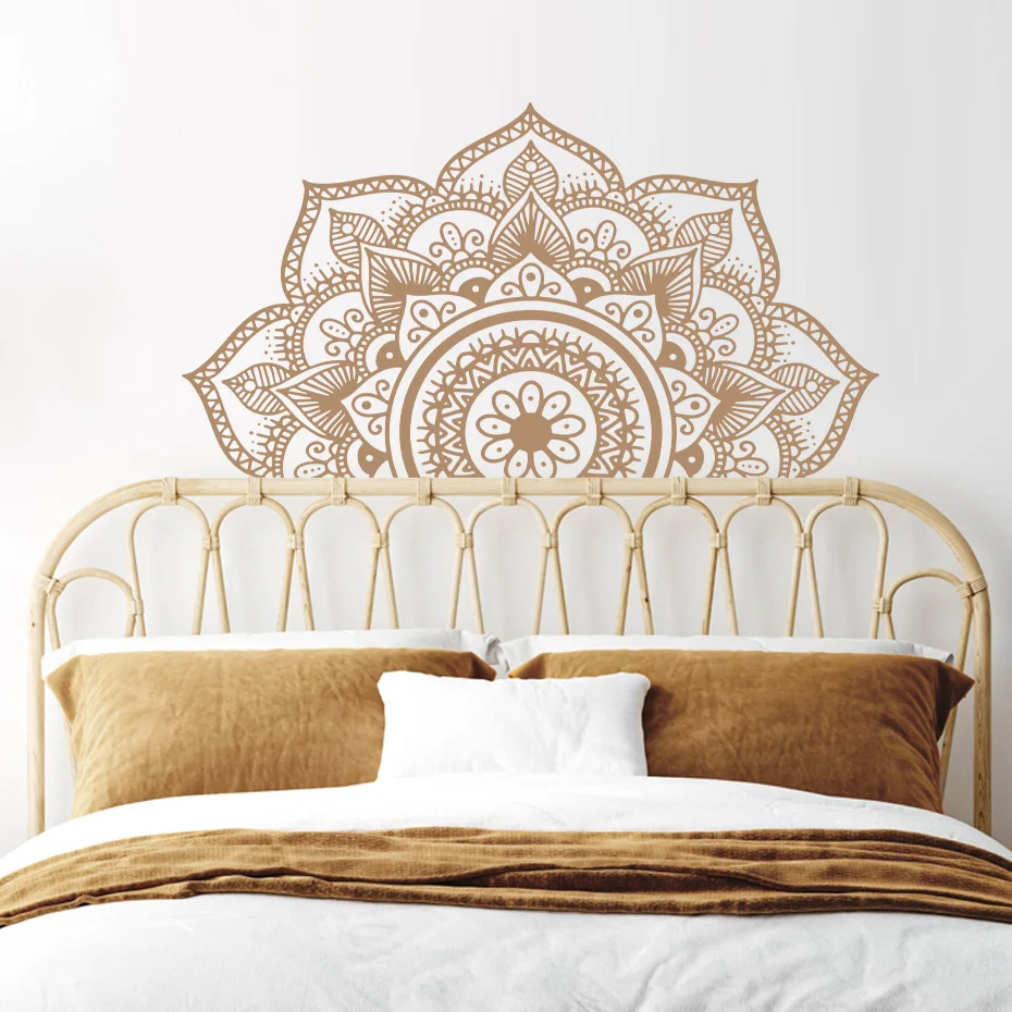 Mandala Lotus Beige Brown Wall Sticker Removable Wallpaper Posters Wall  Art Decals Living Room Bedroom Interior Home Decor Gift