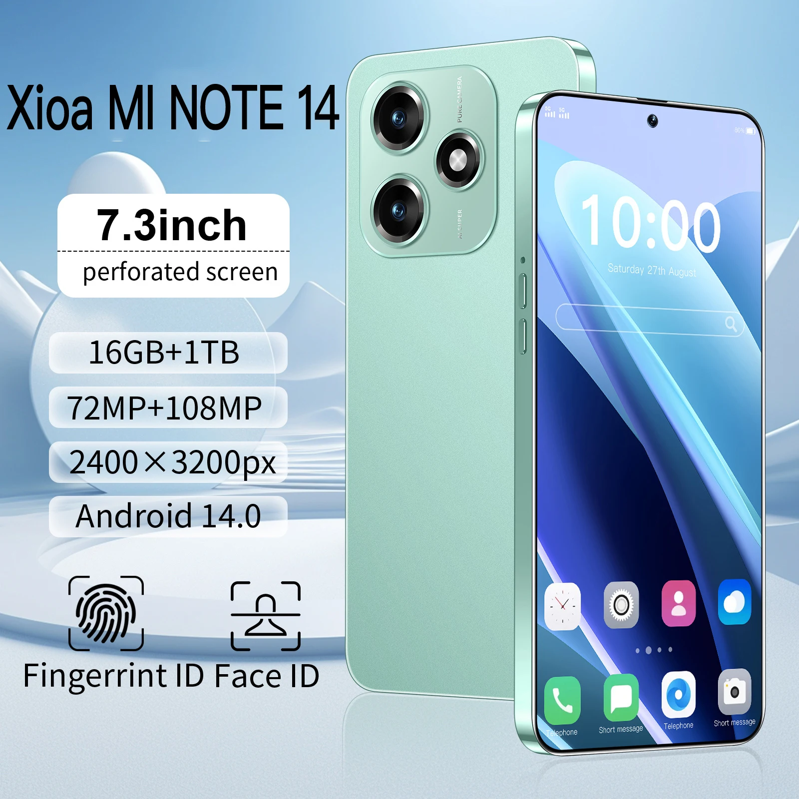 2025Original Mobile Phones Deals Xioa mi Note14 Smartphone 7.3 inch Full Screen 4G 5G Cell Phone 7800mAh Brand New Phones Global