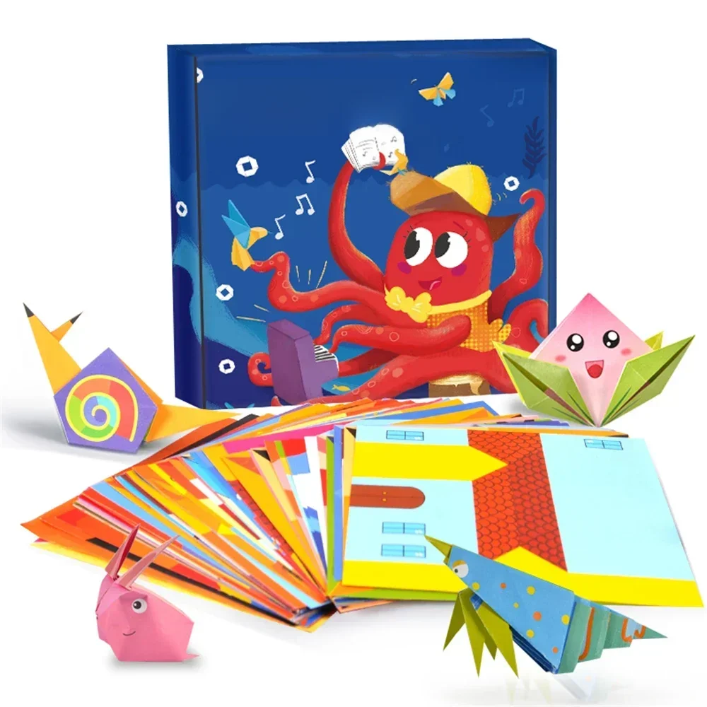 108 páginas montessori brinquedos dos desenhos animados animal origami papel diy crianças artesanato