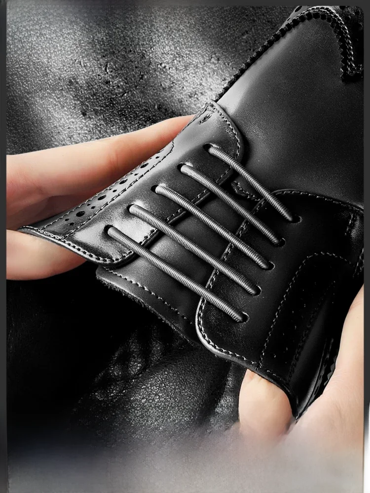 Silikon-Schnürsenkel ohne Krawatte, Schnürsenkel für Herren, elastische Schnürsenkel, Turnschuhe, Kinder und Erwachsene, runde Leder-Schnürsenkel, Gummibänder für Schuhe, 12 Stück