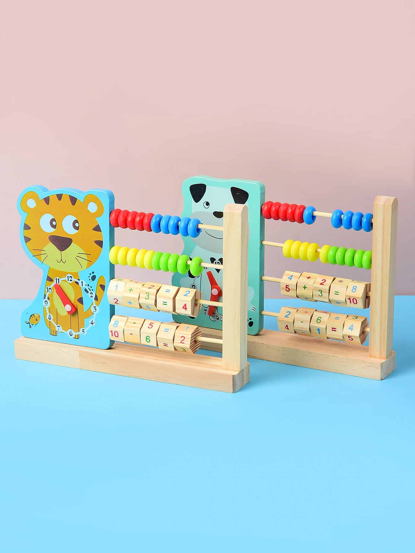 Clock Calculation Frame & Four Color Abacus Beads, Multi-functional Game Set For Children To Develop Addition & Subtraction