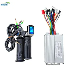 36V 48V 450W 25A Brushless Motor Drive Dual Mode Universal Controller with LCD Speed Display Throttle for Scooter Bicycle Ebike