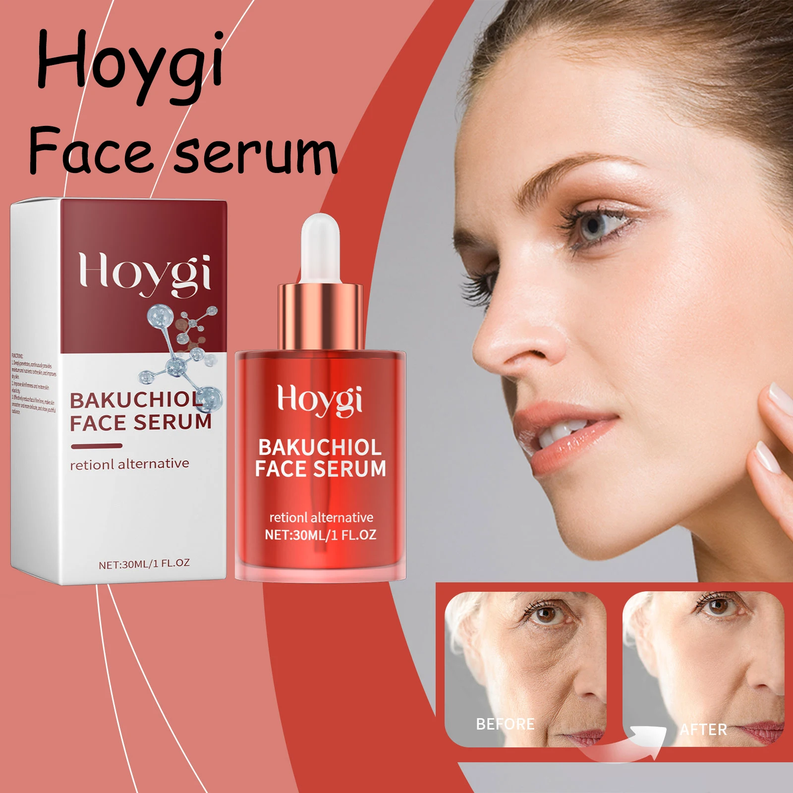 

Hoygi Retinol Face Serum Glowing Skin Tone Improve Skin Elasticity Refreshing Texture Anti-aging Moisturizing Facial Serum