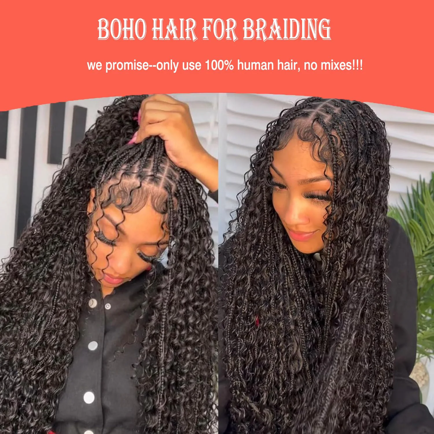 موجة عميقة جديلة الشعر البشري تجديل الشعر البشري مجعد الشعر البشري السائبة لتضفير حزم الشعر البشري الشعر الرطب والمموج 1/2/3 #5