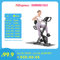 Foldable Exercise Bike 8 Resistance Exercise Bike With Heart Rate Sensors LCD Stationary Fitness Bicycle for Indoor Cycling