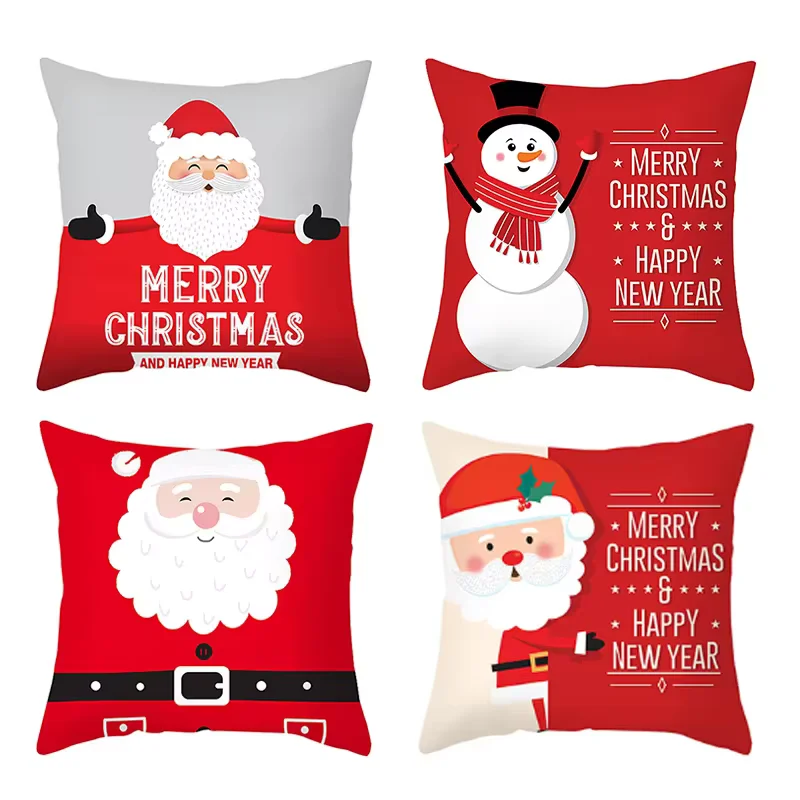 45x45cm Christmas Cushion Cover Pillowcase Sofa Cushion Pillow Case Cotton Pillow Covers Home Decor 2024 Xmas New Year Gift 2025