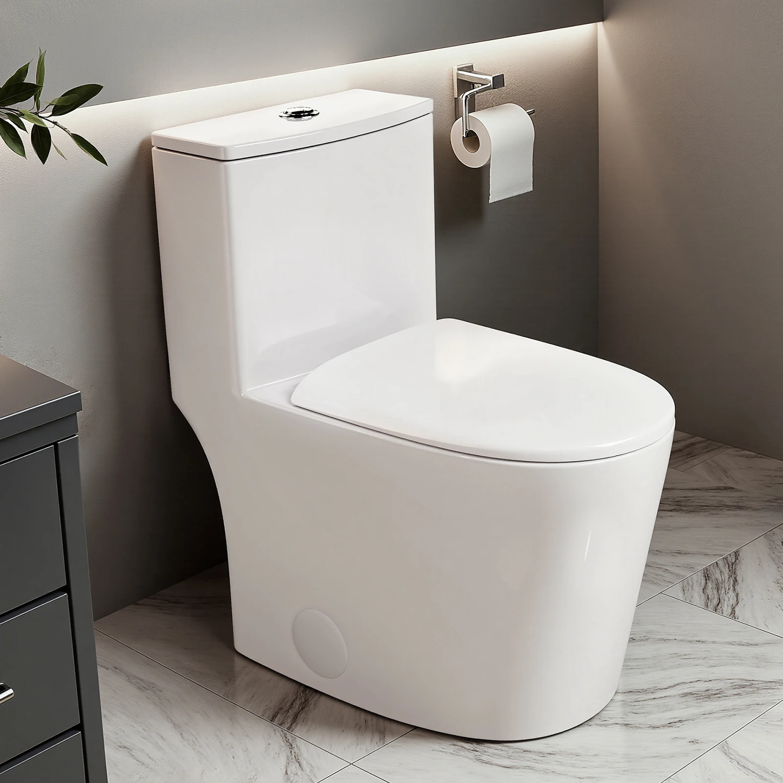 

Унитаз ADA 17'' Comfort-Height, цельный, с двойным сифонным смывом 1.14/1.58 GPF, сиденье с плавным закрыванием, конструкция Comfort-Rise для легкого доступа T017