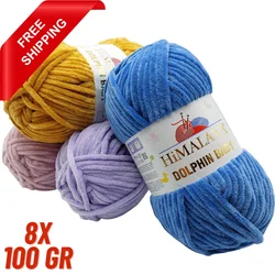 Himalaya delfin Baby aksamitna przędza 8*100g (800g) dzierganie ręczne szydełkowanie nici DIY dzianiny Baby koc sweter Beanie