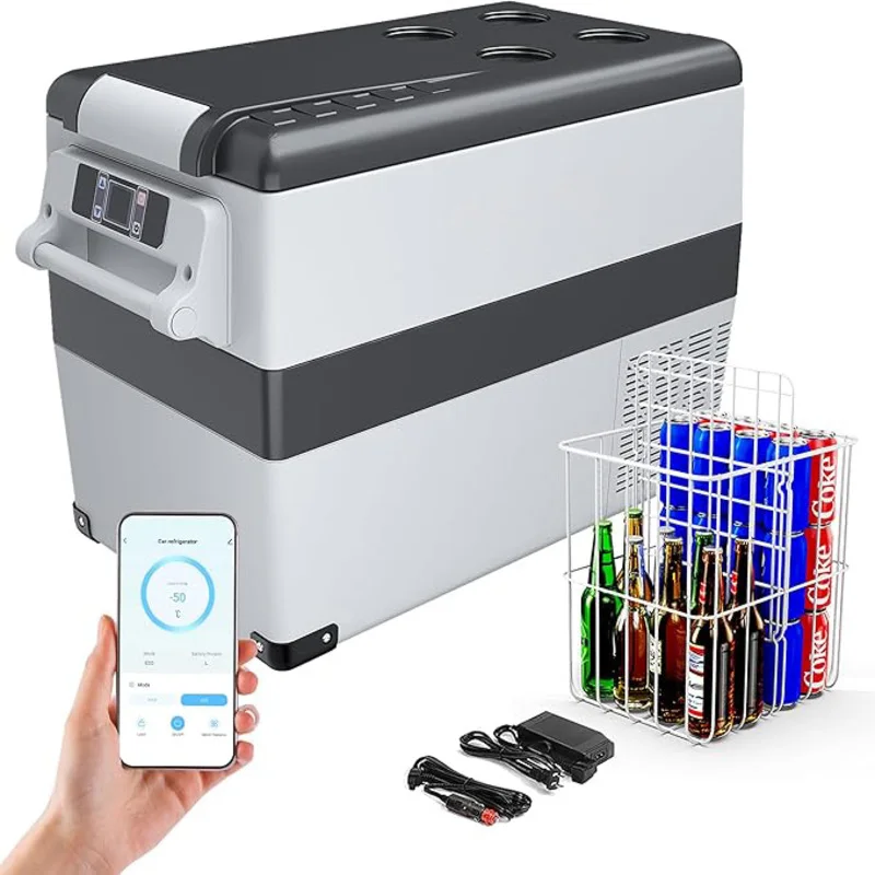 Combinazione frigorifero-congelatore con scatola di raffreddamento del compressore con app e display LCD |   Frigorifero da campeggio portatile per casa mobile, auto, barca