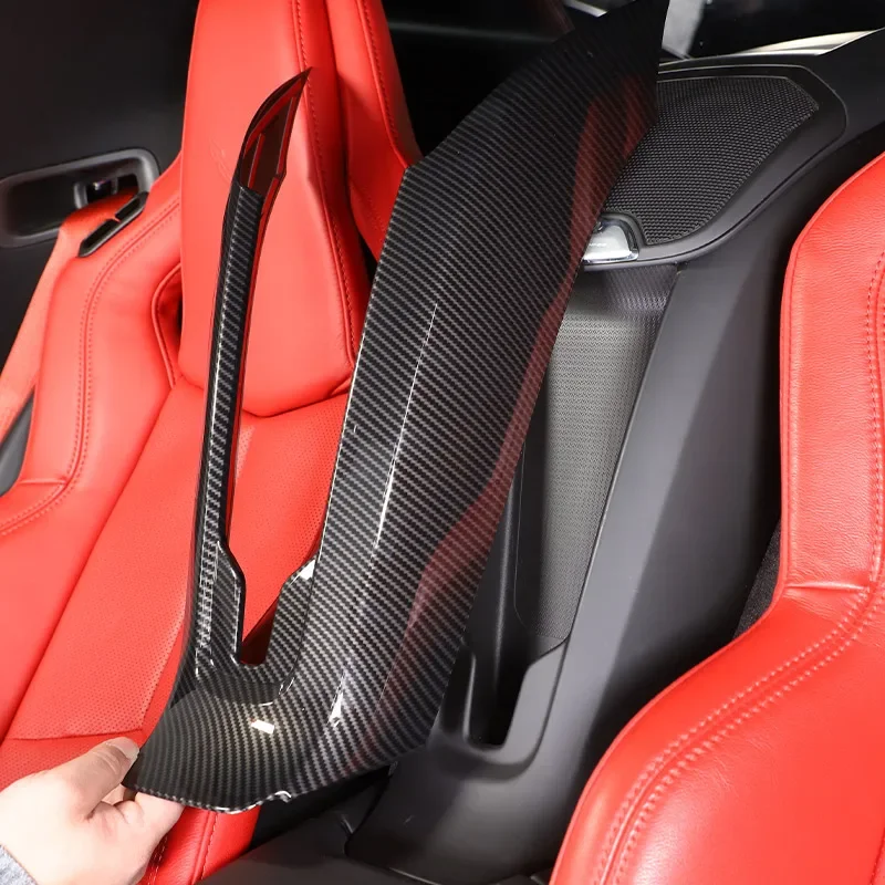 Włókno węglowe ABS do Chevrolet Corvette C8 Stingray Z51 Z06 2020-2023 stylizacja samochodu środkowy podłokietnik bezprzewodowego ładowania — 2