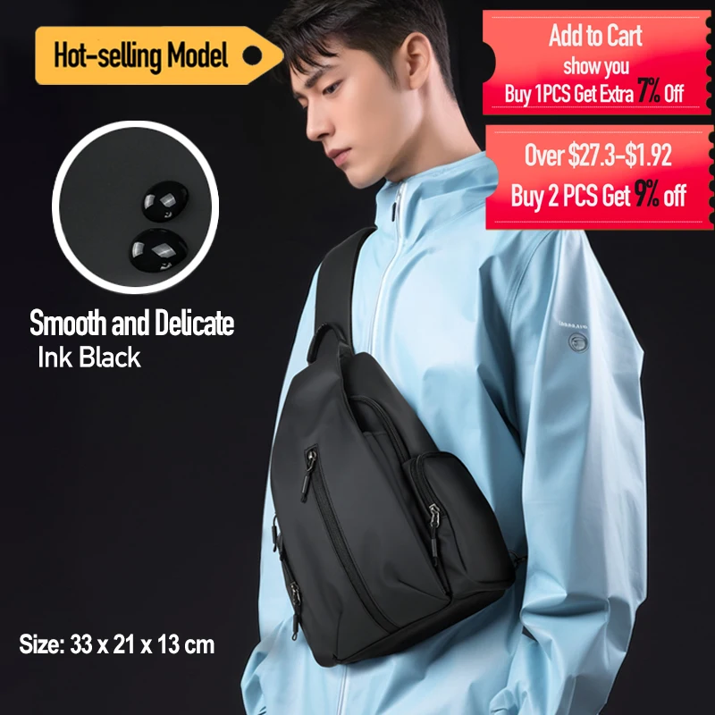 Men’s Chest Bag Waterproof Brand Crossbody Bags Fancy High-quality Sling Pack Fashion Single Shoulder Pack Male Backpack Travel