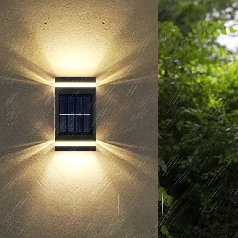 Solar lights Outdoor, Wall lights, Solar Fence Light 2 Pack, Decorative Garden Lights, Waterproof Wireless for Camping, Garden,