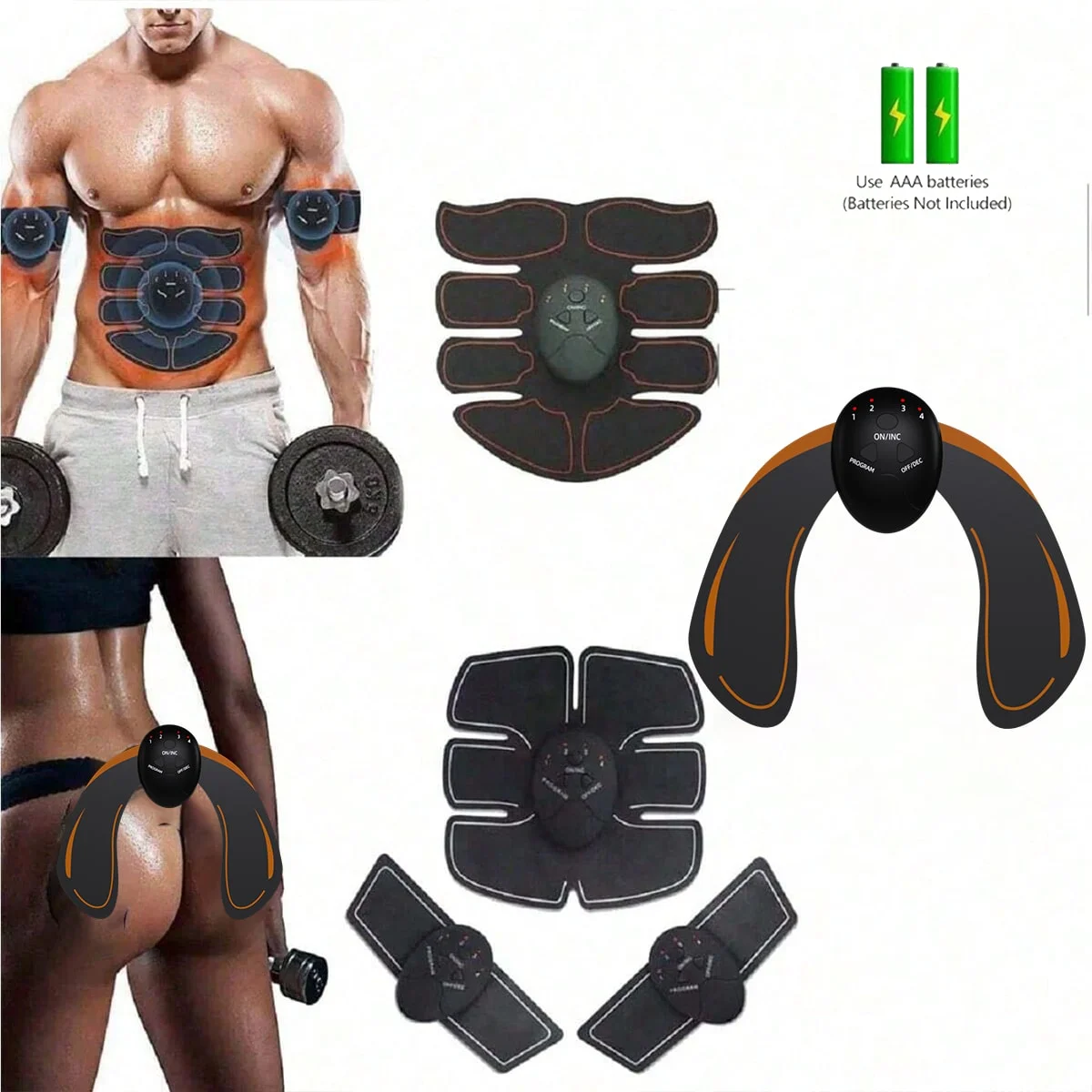 

Electric Muscle Stimulator EMS Wireless Hip Trainer Abdominal ABS Stimulator Fitness Massager