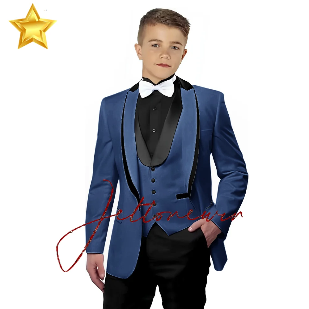 Yellow Suit for Boys Jacket Vest Pants Tie 4-piece Set Formal Kids Wedding Tuxedo Slim Design Child Blazer 2-16 Years Old Outfit