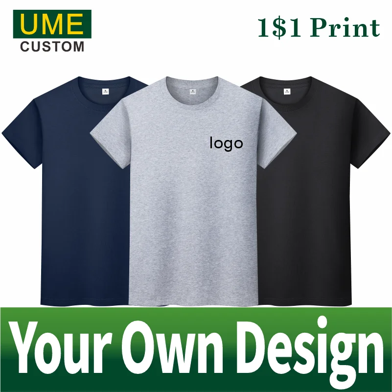 

Summer New 100% Cotton T-Shirt Logo Custom Company Logo Embroidery/Printing Men Causal O-Neck High Quality Classical Tops 2022