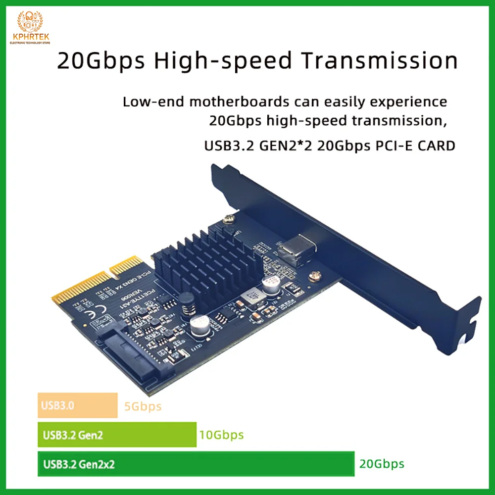 

20 шт. YM106 USB 3.2 GEN2×2 Карта расширения Type-C и Type-E 20 Гбит/с