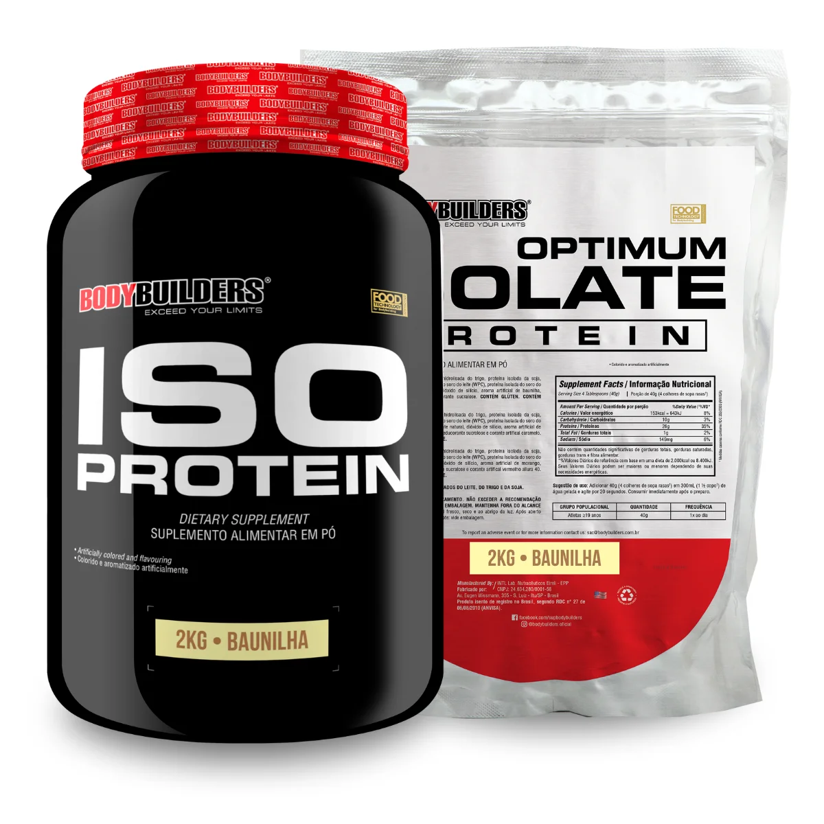 Whey Protein Iso Protein 2 kg + Optimum Isolate Protein 2 kg Refill Kit-Bodybuilders