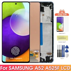 AMOLED A52 Screen for Samsung Galaxy A52 A525F 525F/DS Lcd Display Touch Screen with Frame Digitizer Assembly for Samsung A52 4G