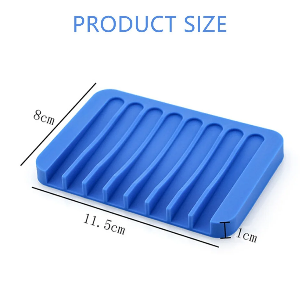 Silicone Soap Dish Storage Holder Soap Box Plate Tray Shower Soap Holder Draining Kitchen Sink Sponge Holder Bathroom Accessorie