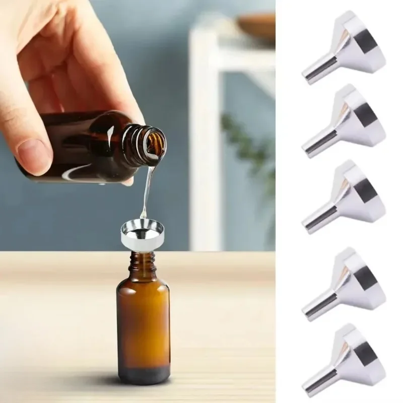 Mini entonnoir en métal pour distributeur de parfum, outil de distribution de liquide, entonnoir à bouche large pour le conserve, outils de cuisine, 5 pièces