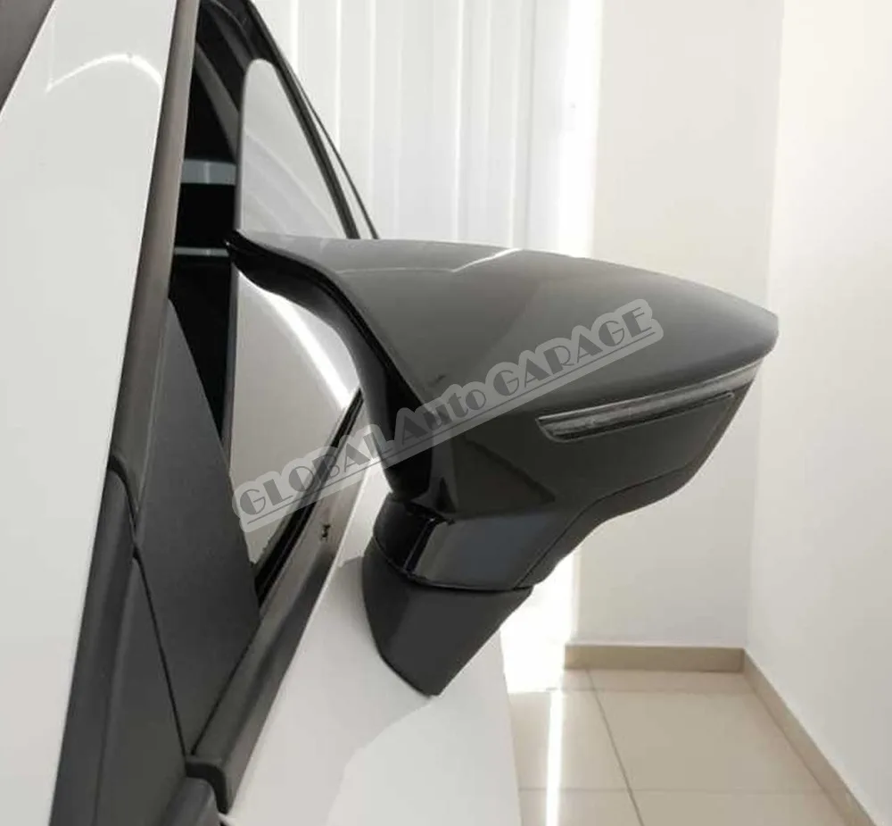 For Seat Ibiza Mk5 Bat Mirror Cover 2018 2019 2020 2021 Piano Black Wing Car Styling Auto Universal Ornamnet Spoiler Mud Flaps