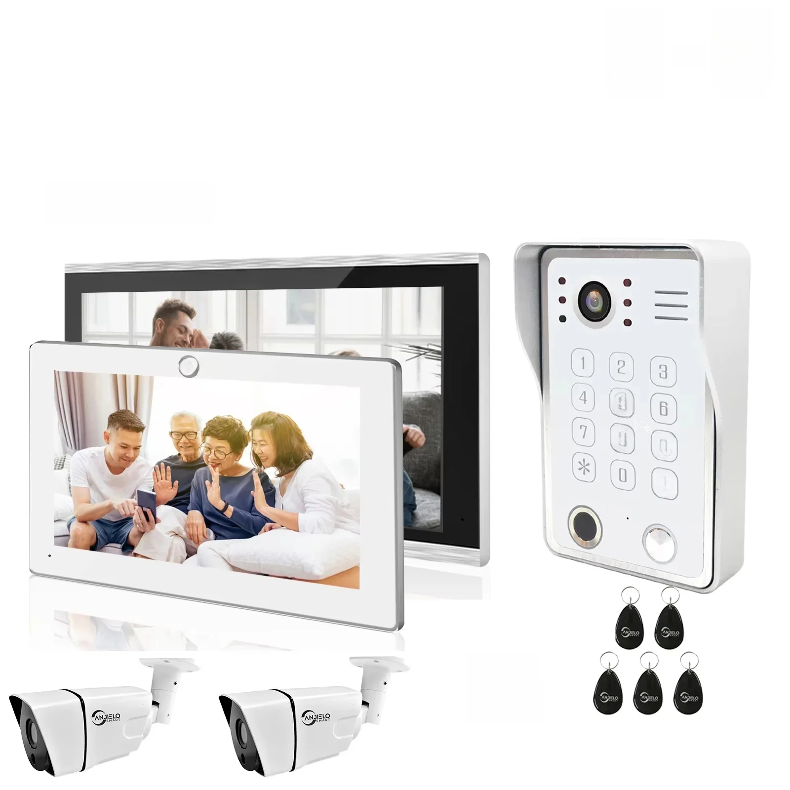 Video Intercom Fingerprint 5in1 Unlock Wifi Doorbell System For Home Doorphone Tuya Smart 1080P Touch Monitor Security Protec