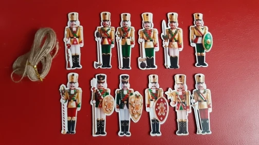 12pcs 2D Flat Wooden Christmas Nutcracker Soldier Ornament Xmas Tree Hanging Pendant Navidad Christmas Decor 2026 New Year Gifts photo review