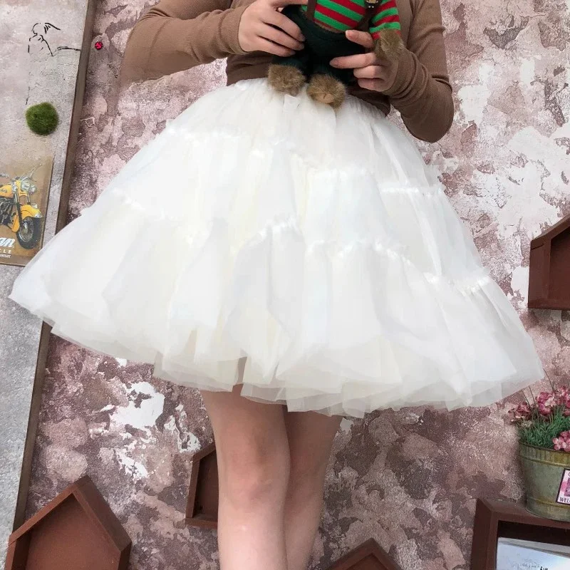 BABYONLINE Rockabilly czerwona halka ślubna krynolina krótka spódniczka z tiulu podkoszulek kobieta dorosła Tutu pół halki akcesoria ślubne — zdjęcie 2