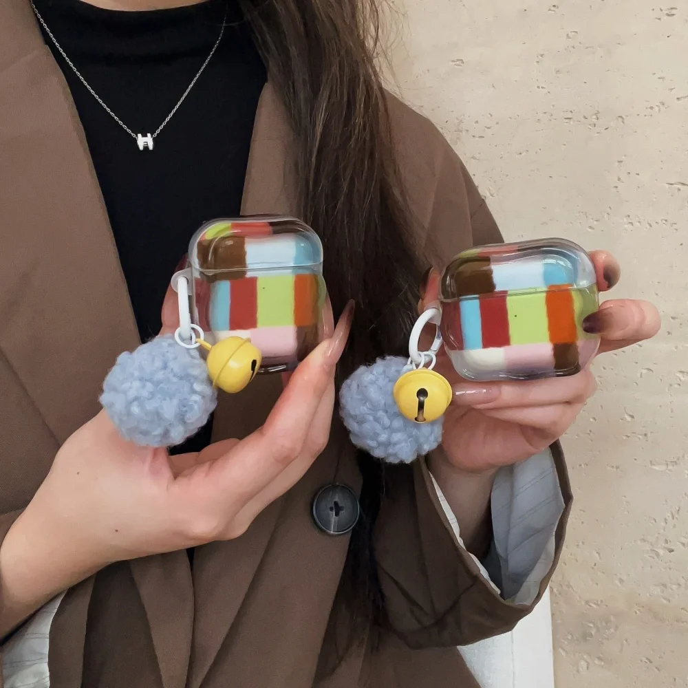 

Stylish block-jointed headphone protective case, suitable for AirPods 4/3/2 Pro/2/3, fashionable new shock-proof protective case