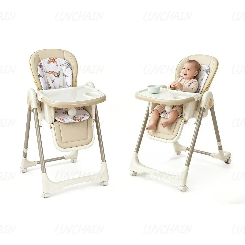 Image of Tragbarer Hochstuhl & Babyschaukel, 2-in-1 Babywippe, Multifunktionaler Esszimmerstuhl mit Verstellbarer Rückenlehne