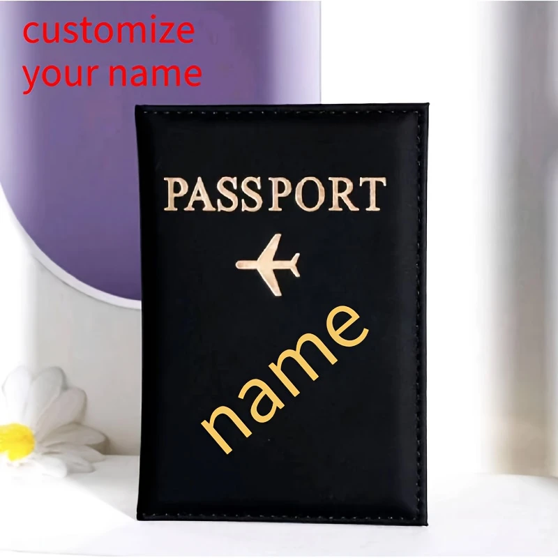 

Customized Passport Cover for Outdoor Travel, Business Trip with Personalized Name, Made Of, Lightweight, Golden-Stamped Design