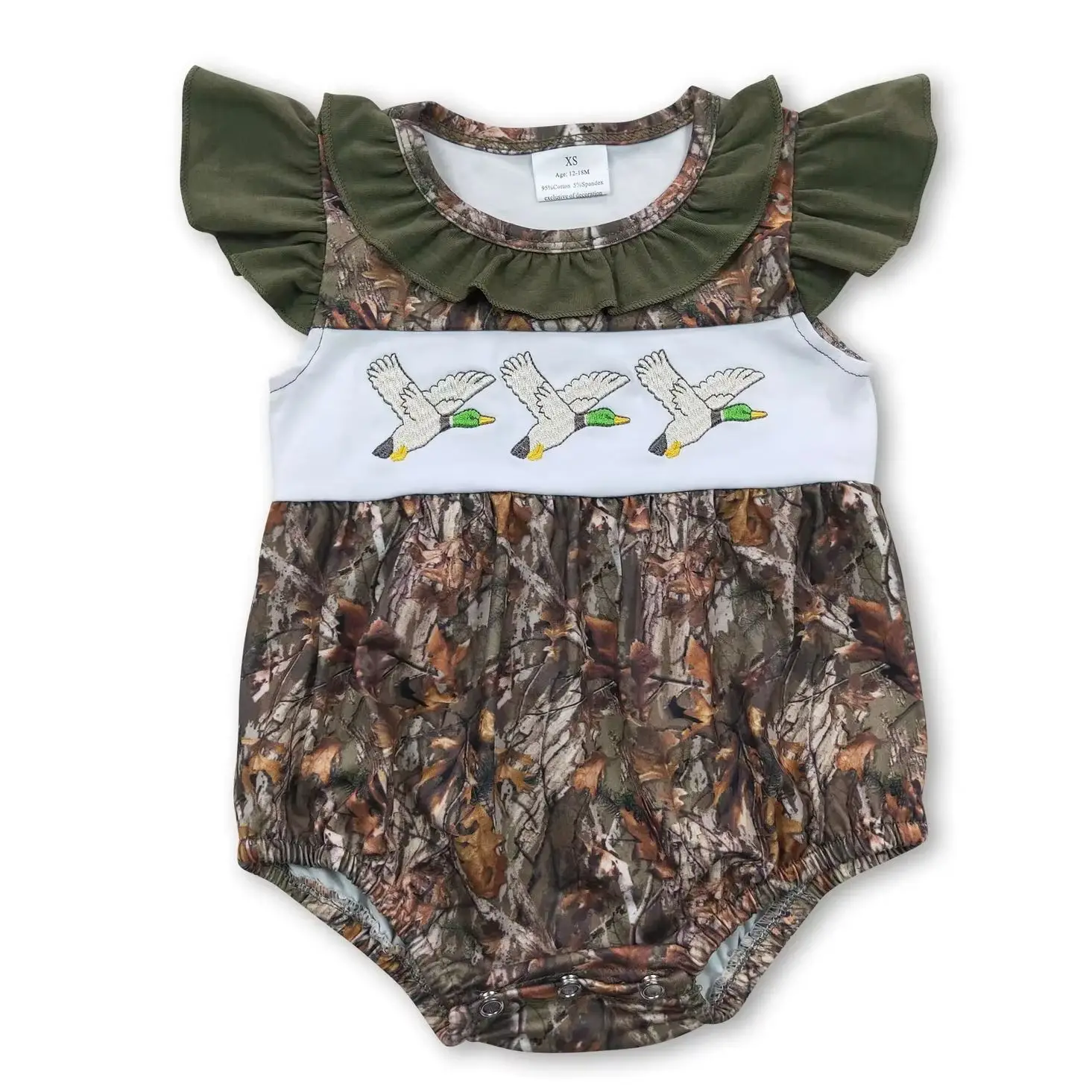Baby Girl Sleeveless Romper Duck Camo Print Comfortable Soft Fabric Summer Outfit for Infants