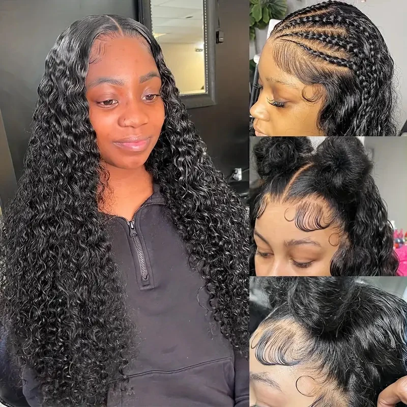 13x4 Deep Wave Lace Front Perücken Echthaar 30 Zoll vor gezupft 180 Dichte Deep Wave Frontal Perücke Echthaar 13x4 tiefe lockige Perücken