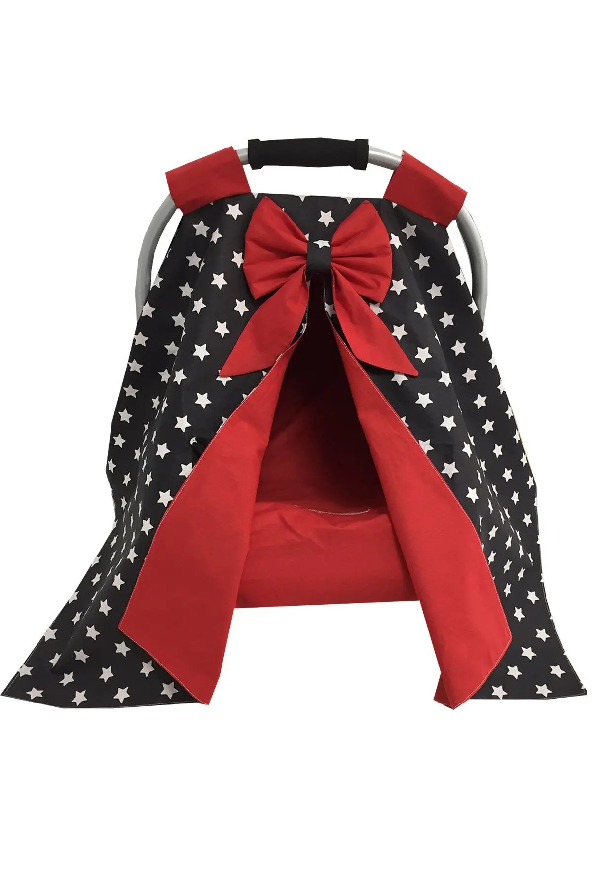 

Handmade Red and Black Star Combination Stroller Cover and Inner Cover