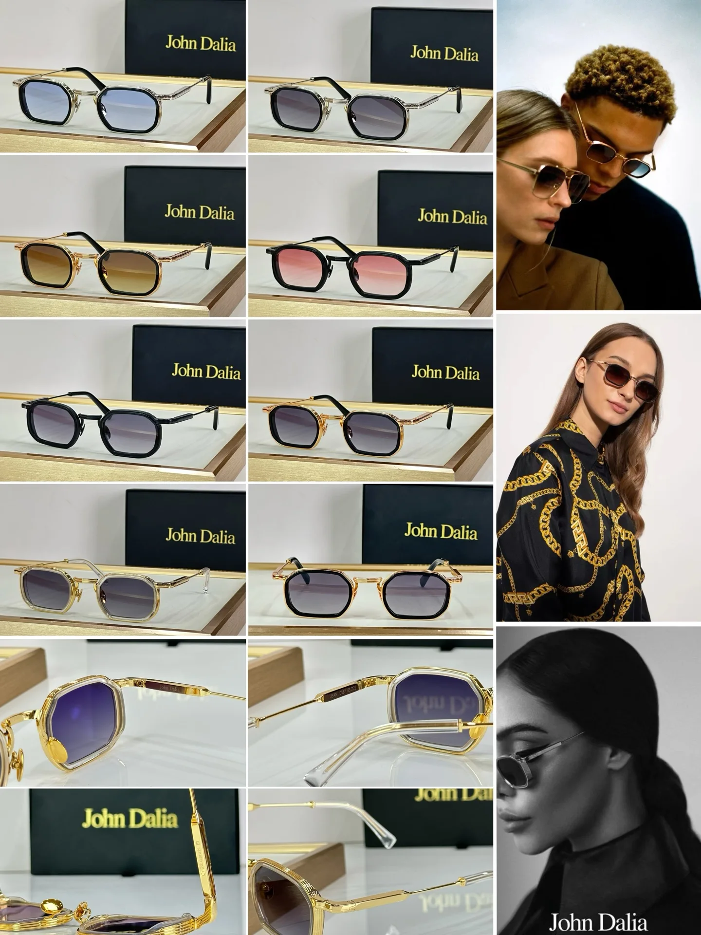 Gafas de Sol JOHN DALIA JD JEAN con Armazón de Aleación, Unisex, de Lujo, Protección UV400, Polarizadas, Clásicas, para Negocios y Ocio, con Caja