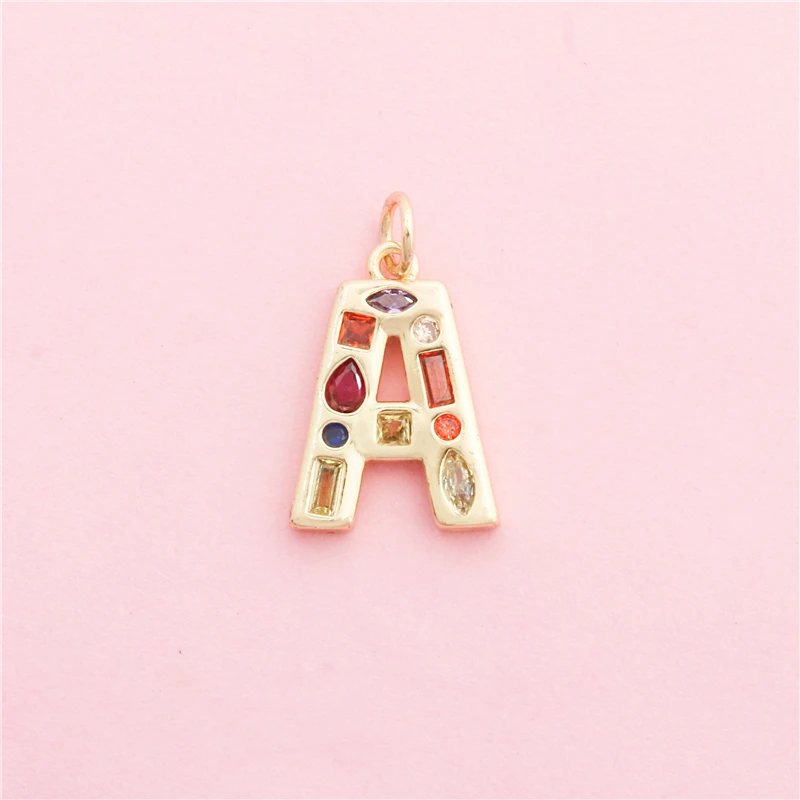 10 قطع النحاس مطعمة الزركون 26 حرف سحر الاكسسوارات لصنع المجوهرات عقد دي اي واي سوار المعلقات